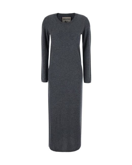 Semicouture Black Round-Neck Dress