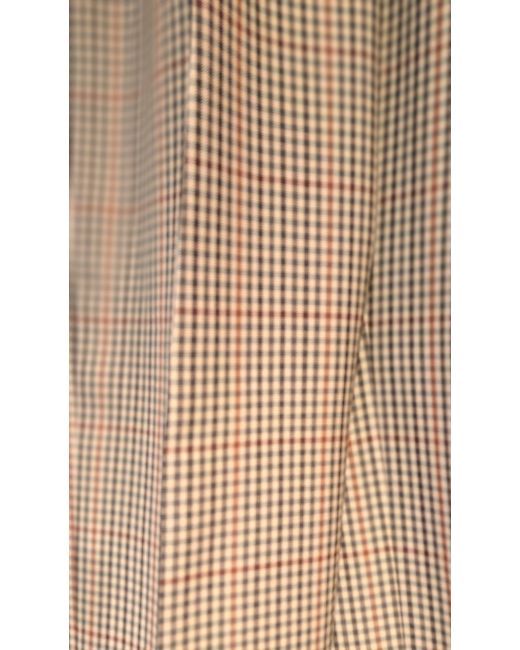 Dries Van Noten Brown Checked Pleated Trousers