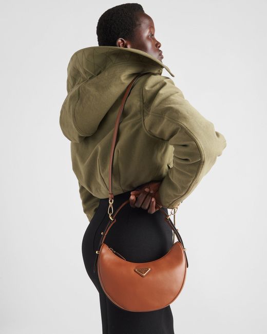 Prada Brown Arqué Zipped Shoulder Bag