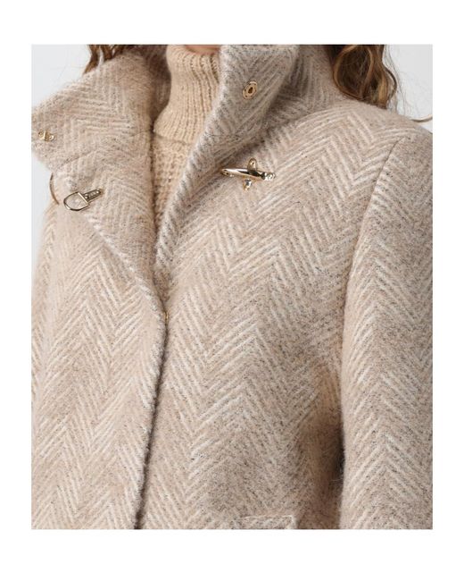 Fay Natural Hook-Closure Cape Coat