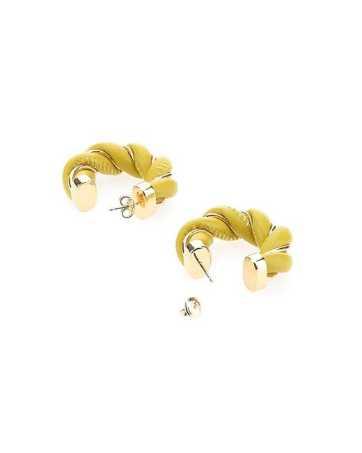 Bottega Veneta Metallic Interwoven Hoop Earrings