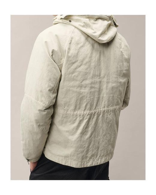 C P Company Natural Goggle-Detail Hooded Jacket for men