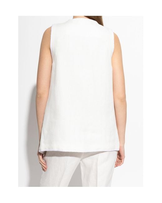 Etro White Button-Up Vest