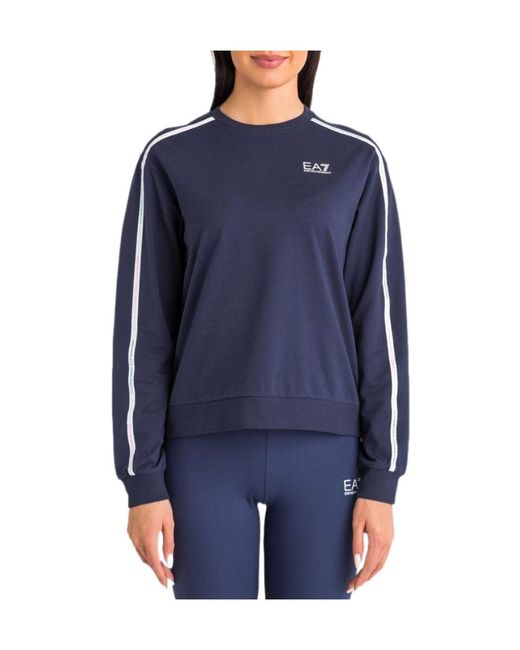 Emporio Armani Blue Logo Round-Necked Sweater