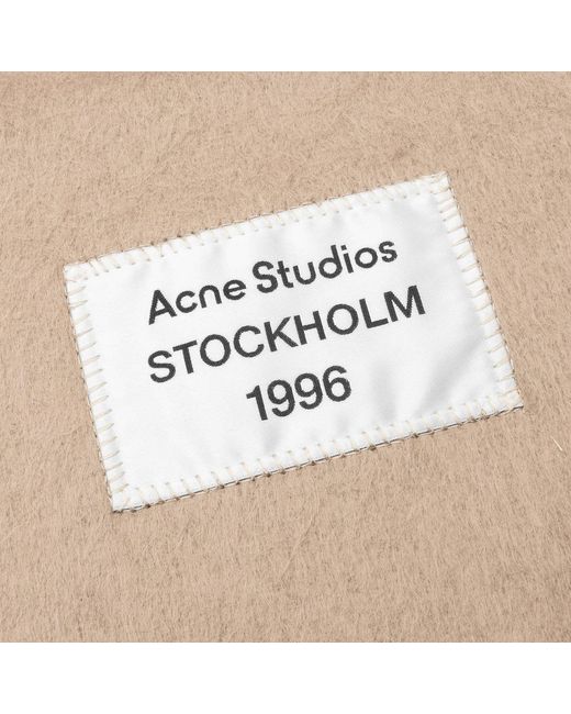 Acne White Logo Patch Fringed Scarf