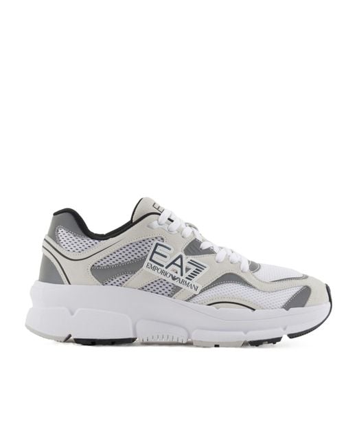 EA7 Gray Lace Up Sneakers for men