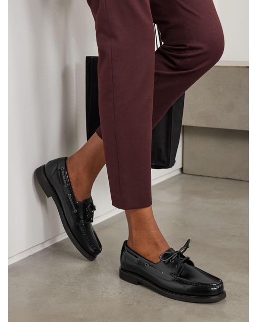 Brunello Cucinelli Black Lace-Up Loafers