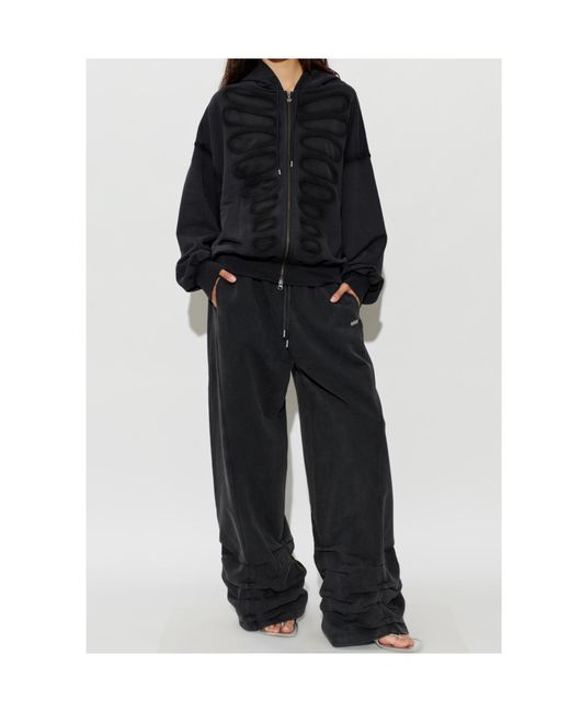 AVAVAV Black Smock Detailed Track Pants