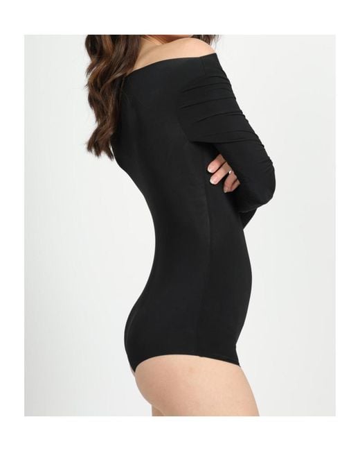 Alberta Ferretti Black Slim-Fit Long-Sleeved Bodysuit