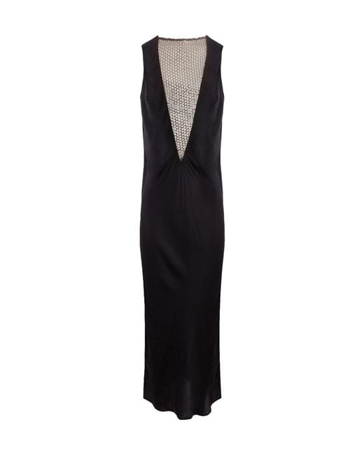 ROTATE BIRGER CHRISTENSEN Black Sequined V-Neck Sleeveless Midi Dress