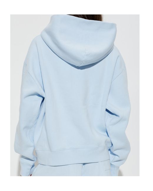 Sporty & Rich Blue Long-Sleeve Hooded Sweatshirt