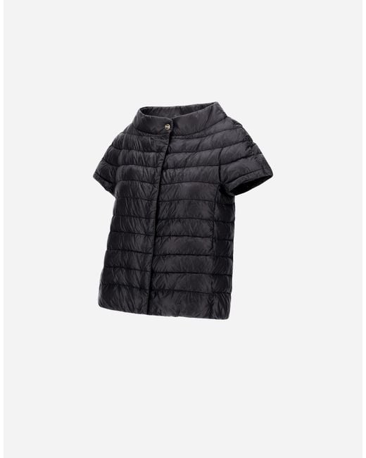 Herno Black Greta Short-Sleeved Puffer Jacket