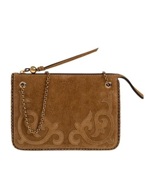 Etro Brown Zippered Shoulder Bag