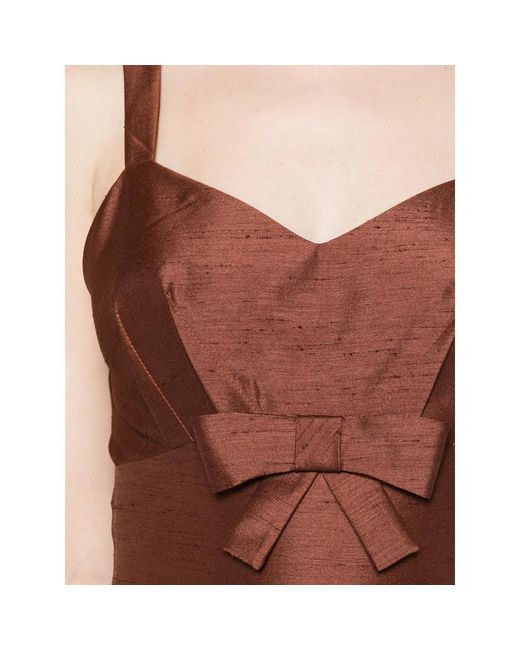 ShuShu/Tong Brown Bow Detail Mini Dress