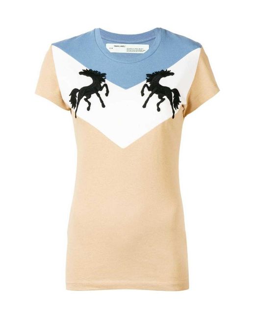 Off-White c/o Virgil Abloh Blue Twisting Horses T-Shirt