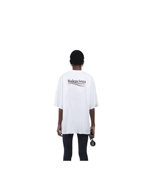 Balenciaga White T-Shirt Political Campaign Large Fit Da Donna