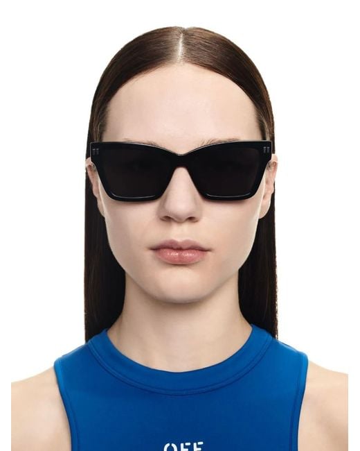 Off-White c/o Virgil Abloh Blue Cincinnati Rectangular Frame Sunglasses for men