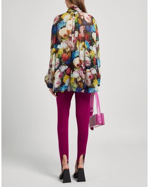 Dolce & Gabbana Black Floral Long Sleeve Chiffon Shirt