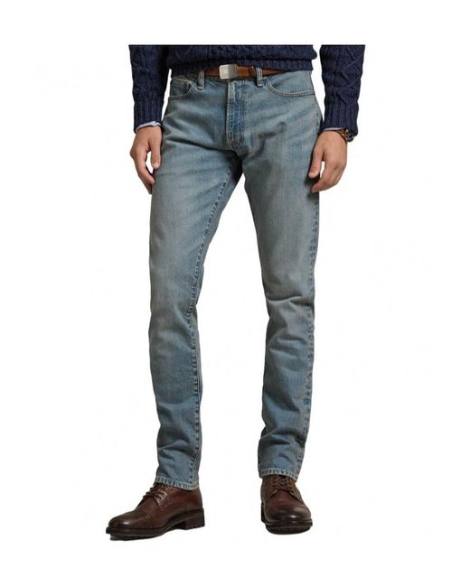 Polo Ralph Lauren Blue Logo Embroidered Slim-Fit Jeans for men