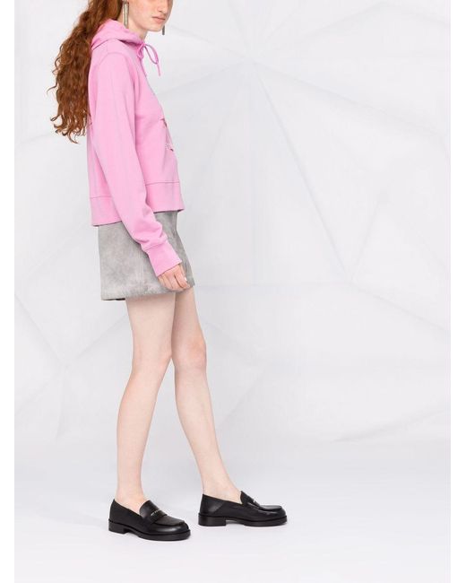 MSGM Pink Logo-Print Hoodie