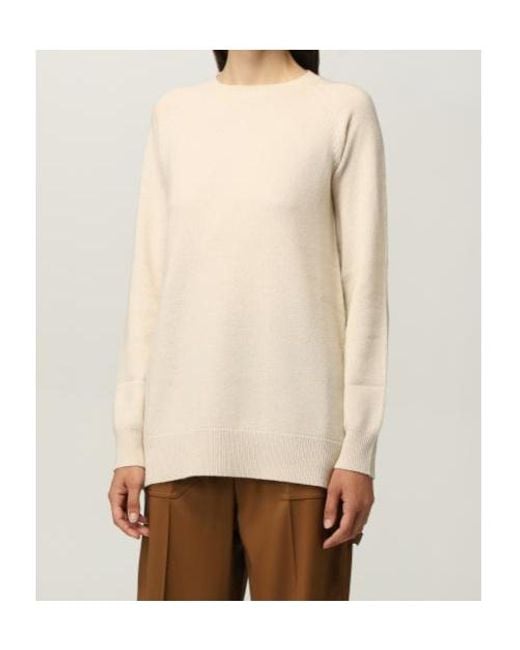 Max Mara Natural Long Sleeve Round Neck Pullover