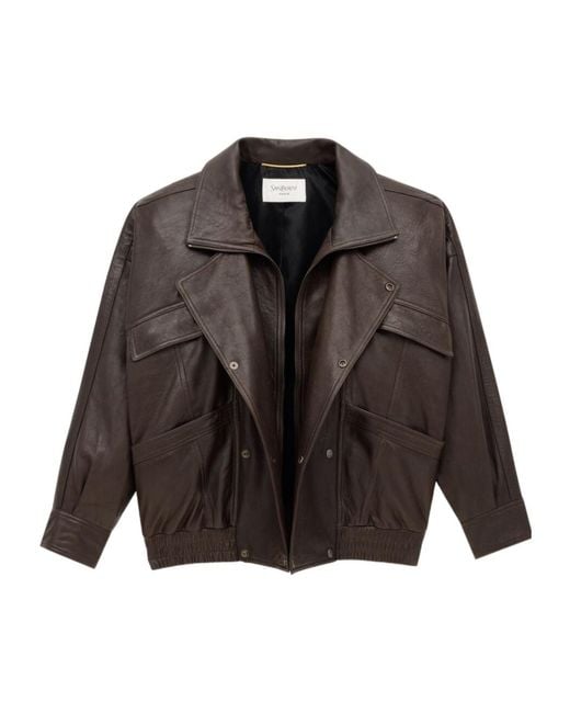 Saint Laurent Black Zip-Up Bomber Jacket