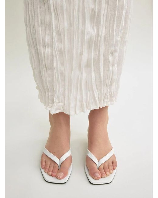 Totême White Square-Toe High-Heeled Sandals
