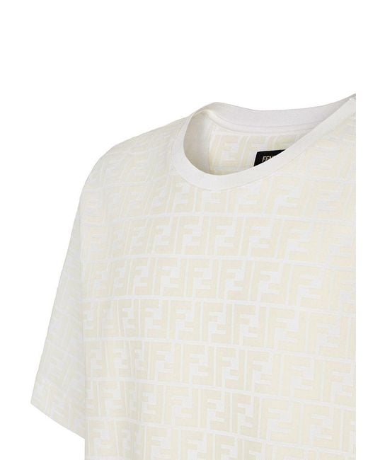 Fendi White Ff Motif Oversized T-Shirt for men