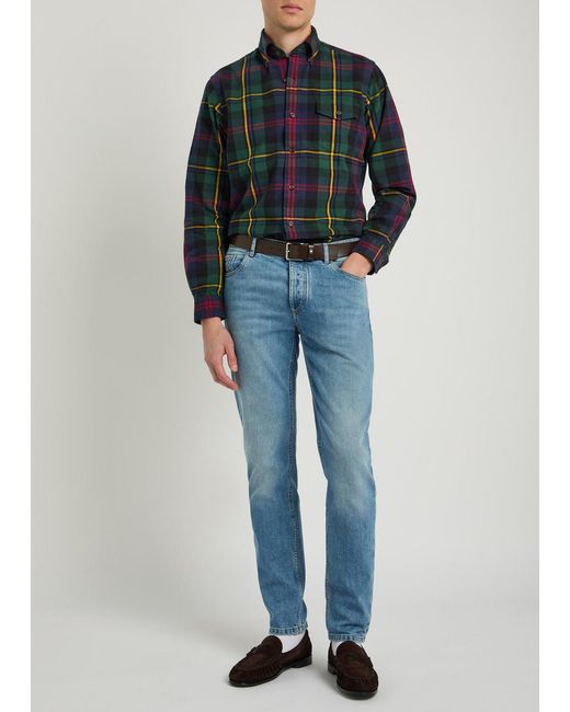Polo Ralph Lauren Blue Plaid Flannel Shirt for men