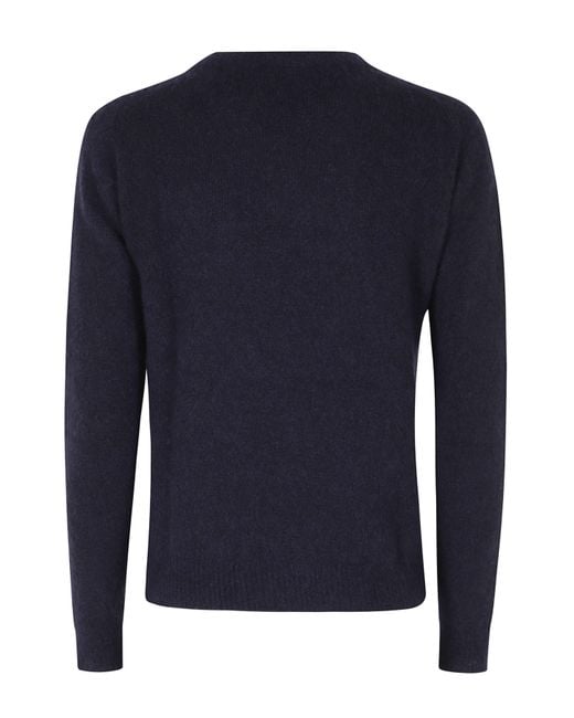 Roberto Collina Blue Crew-Neck Long-Sleeve Sweater
