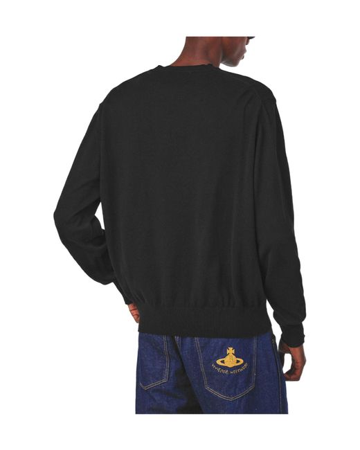 Vivienne Westwood Black Comfortable Round-Neck Sweater for men