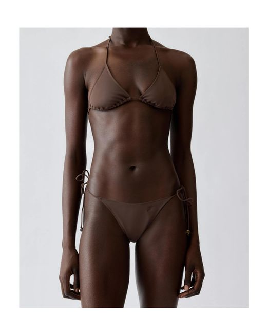 Jacquemus Brown The Triangle Tie-Fastening Bikini Bottoms