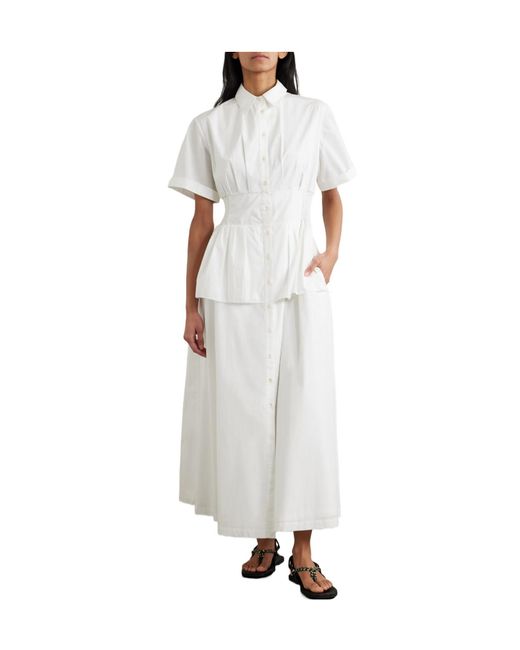 Rosie Assoulin White Cotton-Poplin Maxi Shirt Dress