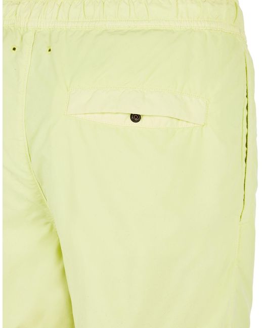 Stone Island Yellow Elastic Waist Shorts for men