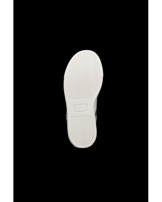 Moncler White Logo Print Low Top Sneakers
