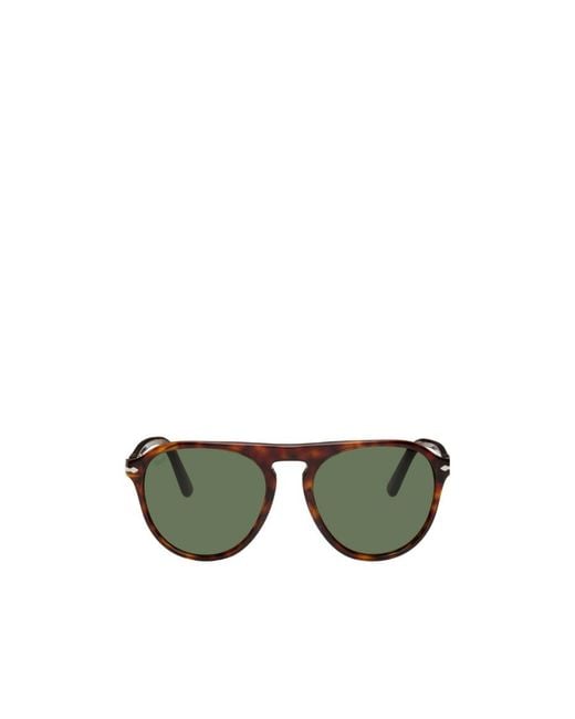 Persol Green Tortoishell-Effect Round-Frame Sunglasses for men