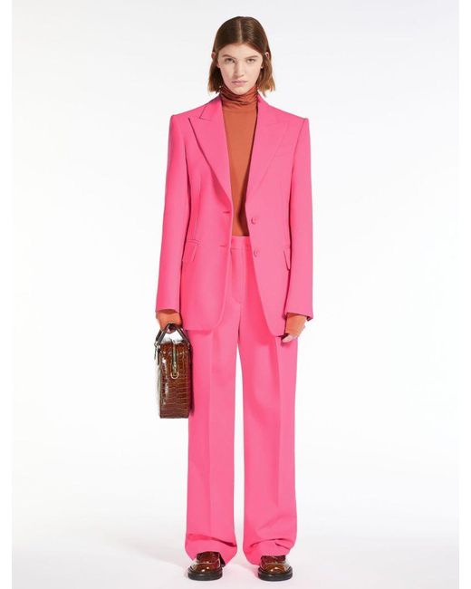Sportmax Pink Belt-Loop Casual Pants