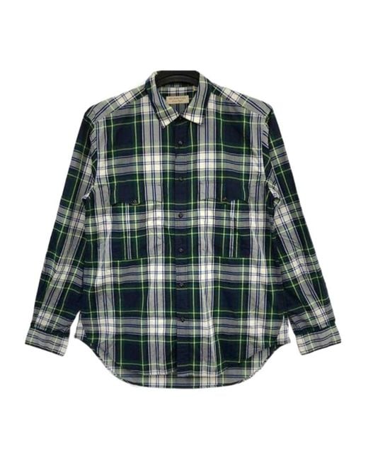 Burberry Green Checkered Shirt for men
