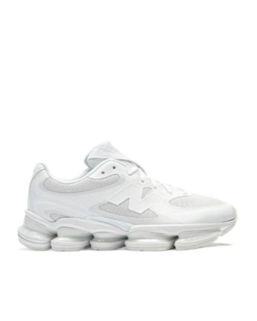 New Balance White Round-Toe Sneakers for men