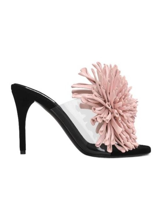 Alaïa Pink Alaïa Flower Embellished Heeled Sandals