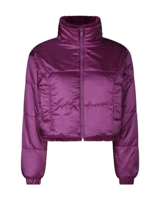Save The Duck Purple Casual Jacket With Stand-Up Collar And Zipper