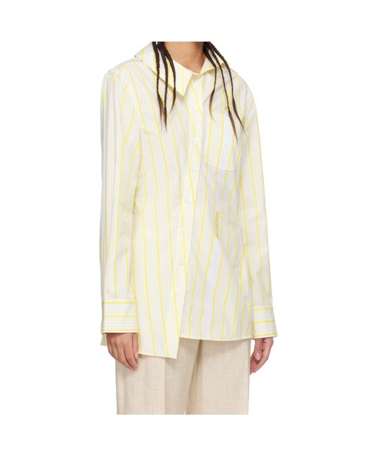 Jacquemus Natural La Chemise Pablo Asymmetric Striped Shirt