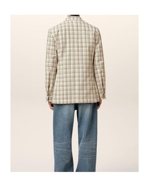 AMI Natural Ami Checked Semi-Lined Jacket for men