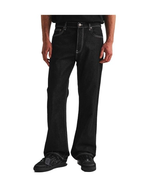 Off-White c/o Virgil Abloh Black Solid Straight Leg Jeans for men