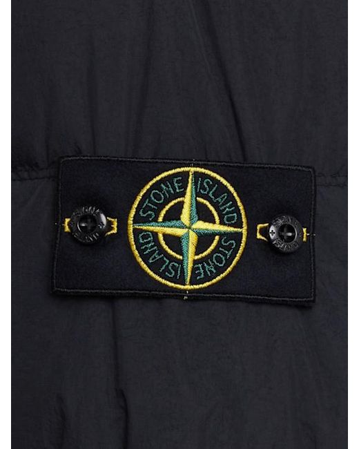 Stone Island Blue Logo Nylon Down Jacket for men