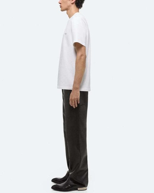 Helmut Lang White Logo Embroidered Crewneck T-Shirt for men