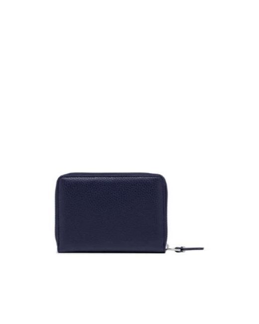 Gianni Chiarini Blue Zip-Around Pebbled Wallet