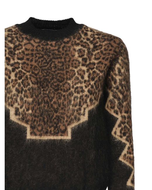 Dondup Black Leopard Print Sweater