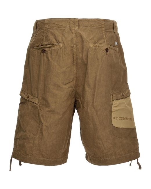 C P Company Green Logo Cargo Badge Bermuda Shorts Bermuda, Short for men