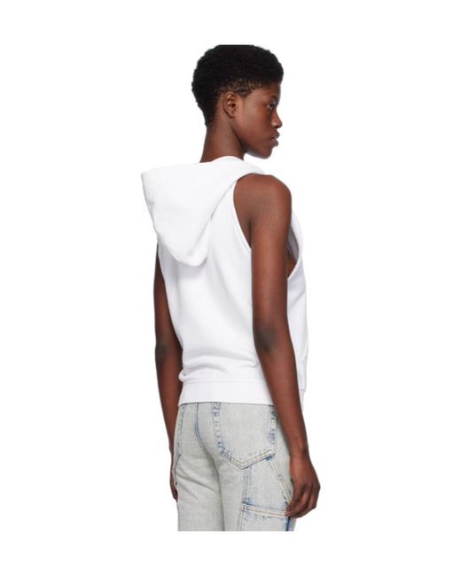 we11done White Plain Knitted Hooded Sleeveless Vest